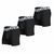 Cuecas Boxer Kevland - Kit Com 3 Peças Microfibra Preta elástico Prata