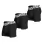 Cuecas Boxer Kevland - Kit Com 3 Peças Microfibra Preta elástico Prata