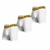 Cuecas Boxer Kevland - Kit Com 3 Peças Microfibra Branca elástico Dourado