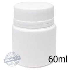 250 Pote Plástico 60ml Para Cápsulas Tampa 38mm Branco Ref RL -60