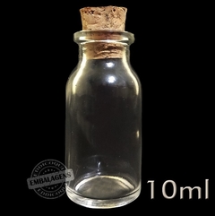 100 Frasco penicilina de vidro 10ml tampa rolha - Ref 13970