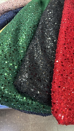 Tul bordado con piedras y lentejuelas - Retaceria burzaco