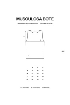 Musculosa Bote Negra - ABC Not Found