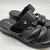 DAGMAR LAS WEIMANN sandalia comfort con taquito de 4 cm negras con base negra y un abrojo regulable JL50212-1 - comprar online