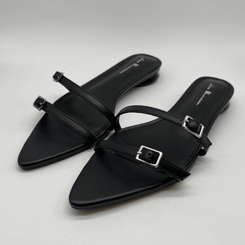 JARVIA HT 1711-3 Las Weimann chata con 2 hebillas negra