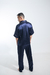 Calça e Camisa Manga Curta cetim azul marinho vies off na internet