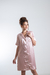 Camisola abotoado cetim manga curta - rose nude