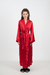 Robe cetim longo clássico vermelho com vies vermelho - Le Charm - Pijamas e Robes em Cetim Toque de Seda - Loja Oficial