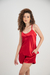 Pijama shorts e regata cetim vermelho com vies vermelho