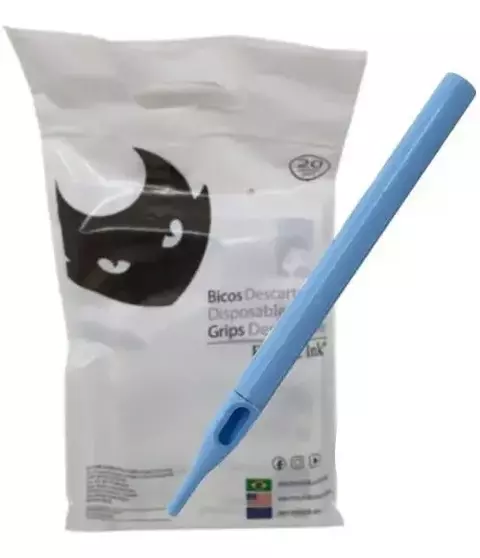 Long Tip Descartável Electric Ink Round Liner - RL - Pacote Com 20 Unidades