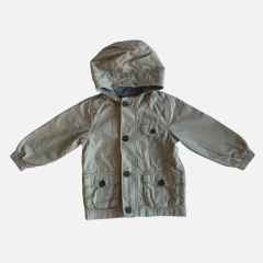 Campera de algodón con cierre y capucha gris GAP - 12-18M - comprar online