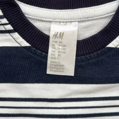 Buzo H&M rayado de algodón azul 9-12 Meses - comprar online
