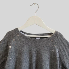 Remera de hilo de algodón manga larga gris Fulanitas - 14A en internet