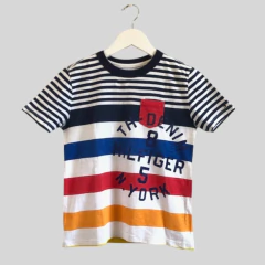 Remera de algodón manga corta rayada Tommy Hilfiger - 8-10A - comprar online