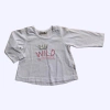 Remera manga larga de algodón blanca "Wild princess" Mimo - 3-6M
