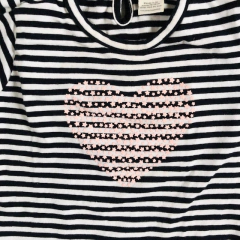 Remera manga larga de algodón rayada azul y blanca "Corazón" Cheeky - L en internet