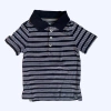 Remera manga corta de algodón tipo chomba rayada negra Old Navy - 2A