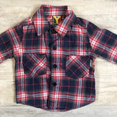 Camisa maga larga cuadrille roja y azul Y tu Quique - 9-12M - comprar online