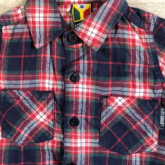 Camisa maga larga cuadrille roja y azul Y tu Quique - 9-12M en internet