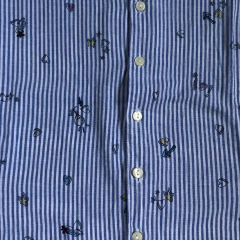 Imagen de Camisa de lino manga larga rayado celeste "Corazones y Estrellas" Zara - 5A