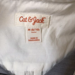 Camisa manga corta rayada gris, azul y amarillo sin cuello Cat & Jack - 8-10A - tienda online