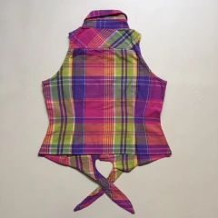 Camisa sin mangas cuadrille rosa y verde Polo Ralph Lauren - 7A en internet