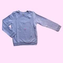 Buzo de algodón gris con flores bordadas Cheeky - 6A