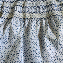 Vestido maga corta de algodón floreado blanco y azul Te Quiero Decir - 1A en internet