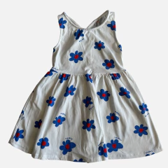 Vestido de algodón tipo solero blanco con flores azules y rojas Cheeky - 6A - comprar online