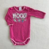 Body manga larga de algodón fucsia "Mood" Grisino - 1-3M