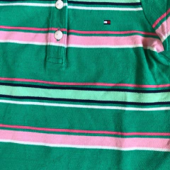 Remera tipo chomba rayada verde y rosa Tommy Hilfiger - 2A en internet