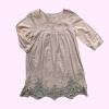 Vestido manga larga rosa con brodery Rapsodia - 12A
