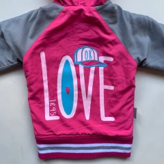 Campera de nylon gris y rosa con interior de polar OK Madison - 9-12M - tienda online