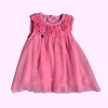 Vestido sin mangas rosa con flores bordadas y tul Limonada - 9M