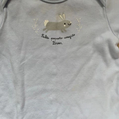 Enterito manga larga de algodón celeste "Conejito" con piecitos Broer - 1-3M en internet