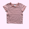 Remera de algodón manga corta rosa con volados H&M - 9-12M