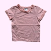 Remera de algodón manga corta rosa con volados H&M - 9-12M