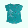 Remera de algodón manga corta celeste "Do More of what Makes you Happy" Gepetto - 12A