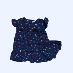 Vestido manga corta de algodón estampado con bombachudo Carter's - 12-18M