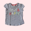 Remera de algodón manga corta "Loud & Happy" H&M - 6-9M