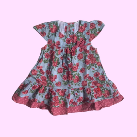 Vestido manga corta floreado Mimo - 6-9M