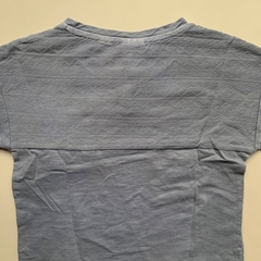 Remera manga corta de algodón gris con detalles bordados y botones Zara - 18-24M - Comunidad Vestireta