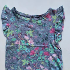 Remera de algodón sin mangas con volados floreada Gap - 18-24M - comprar online