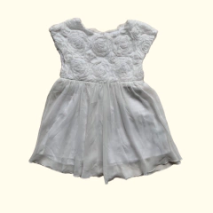 Vestido manga corta blanco con "Flores" Zara - 3-4A