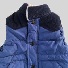 Chaleco de nylon con detalle en coderoy e interior algodon y corderito azul Carter's *NUEVO* - 6M en internet