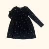 Vestido manga larga de algodón negro estampado "Corazones" H&M - 6-7A