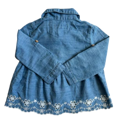 Camisa manga larga de jean azul con bordado Primark - 3-6M