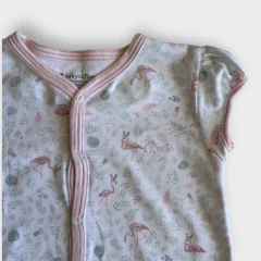 Enterito de algodón sin mangas blanco "Flamencos" Babycottons *NUEVO* - 12M - Comunidad Vestireta