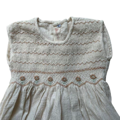 Vestido de lino sin mangas beige bordado Sunflora - 6A en internet