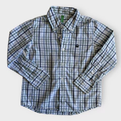 Camisa manga larga cuadrille azul y verde Benetton *NUEVO* - 4-5A - comprar online